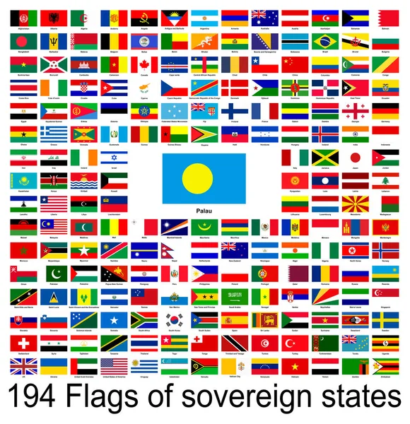 Palau Collection Vector Images Flags World Vector Graphics — 스톡 벡터