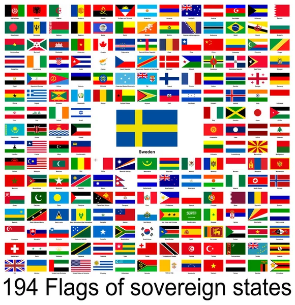 Σουηδία Συλλογή Διανυσματικών Εικόνων Των Σημαιών Του Κόσμου Διανυσματικά Γραφικά — Διανυσματικό Αρχείο