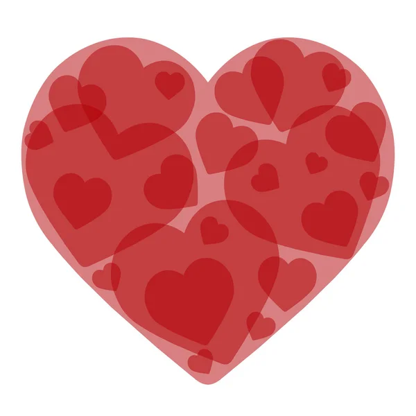Carte Saint Valentin Coeur Rouge Translucide Graphiques Vectoriels — Image vectorielle