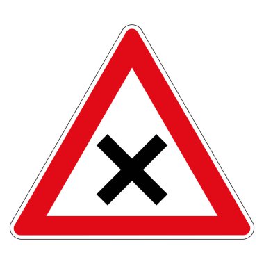 Sağda avantajlı bir kavşak ya da kavşak. Almanya 'nın yol işareti. Vektör grafikleri.