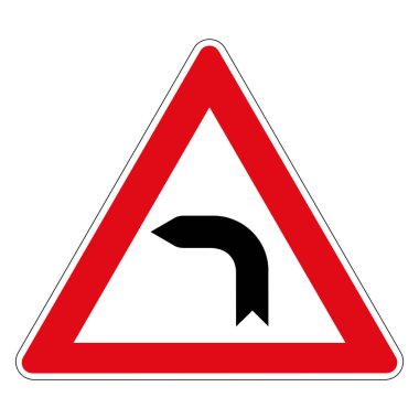 Sola dön. Almanya 'nın yol işareti. Vektör grafikleri.