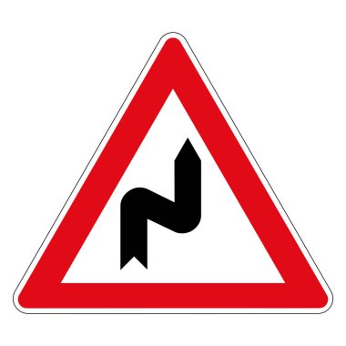 Çift dönüş. Almanya 'nın yol işareti. Vektör grafikleri.