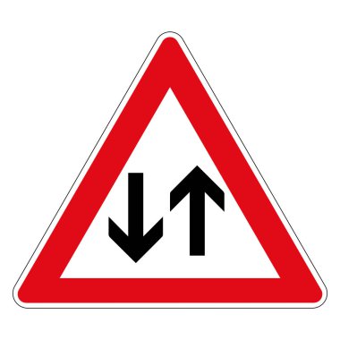 Otobanda trafik var. Almanya 'nın yol işareti. Avrupa. Vektör grafikleri.