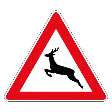 Hayvan yolu. Almanya 'nın yol işareti. Avrupa. Vektör grafikleri.