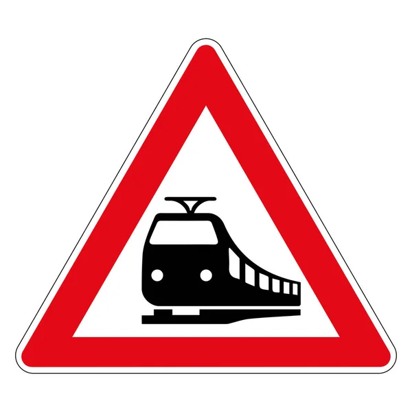 Railway Crossing Road Sign Germany Europe Vector Graphics — Stock Vector
