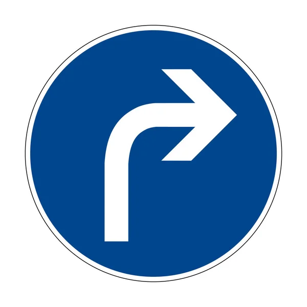 Sağa git. Almanya 'nın yol işareti. Avrupa. Vektör grafikleri.