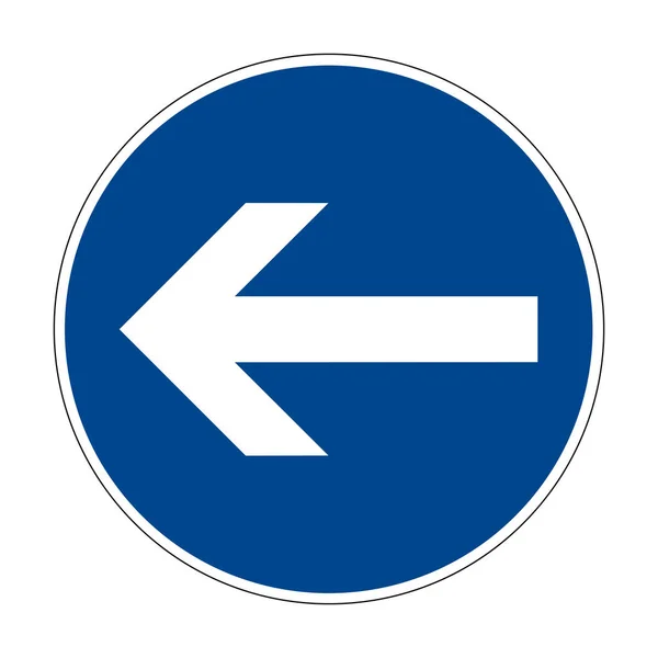 Turn Left Here Left Turn Road Sign Germany Europe Vector — 스톡 벡터