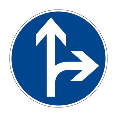Sağa mı sağa mı? Sola hareket etmek yasaktır. Almanya 'nın yol işareti. Avrupa. Vektör grafikleri.