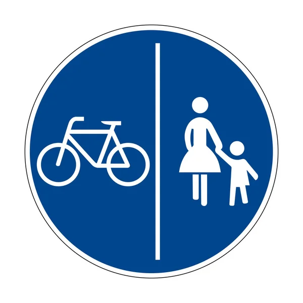 Ayrı bisikletler ve yaya yolları. Almanya 'nın yol işareti. Avrupa. Vektör grafikleri.