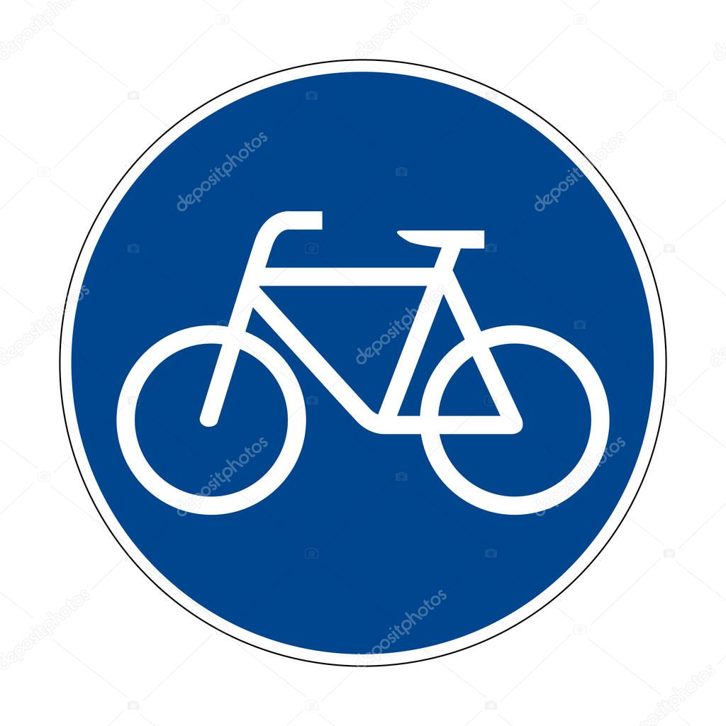 Bike path. Road sign of Germany. Europe. Vector graphics.
