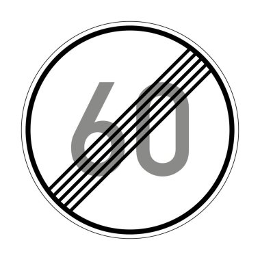 İzin verilen maksimum hızın sonu. Yasak bölgenin sonu. Almanya 'nın yol işareti. Avrupa. Vektör grafikleri.