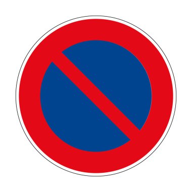 Sınırlı bir durdurma emri. Otoparka girmek yasak. Almanya 'nın yol işareti. Avrupa. Vektör grafikleri.