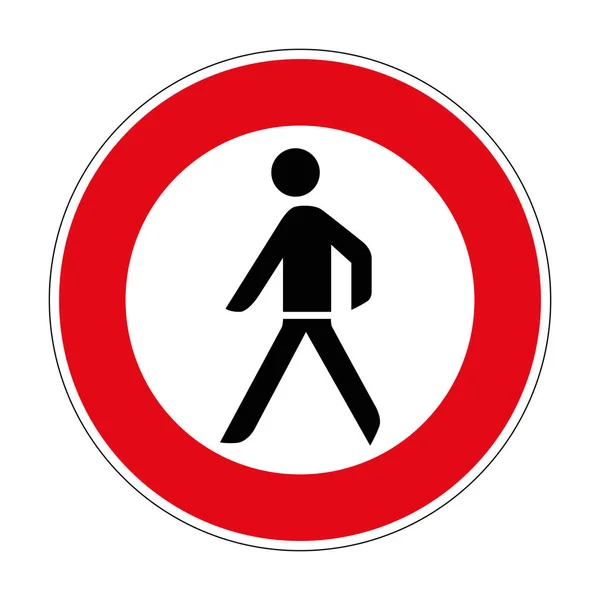 Заборона Пішоходів Пішоходам Дозволяється Входити Дорожній Знак Німеччини Європа Векторна — стоковий вектор