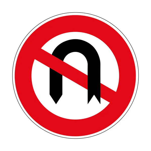 Ban Turns Turn Prohibited Road Sign Germany Europe Vector Graphics — Stock Vector