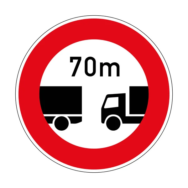 Ban Driving Distance Less Specified Mandatory Distance Road Sign Germany — стоковий вектор