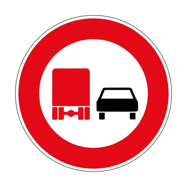 Prohibición Adelantamiento Para Vehículos Más Toneladas Está Prohibido Adelantar Camiones — Archivo Imágenes Vectoriales