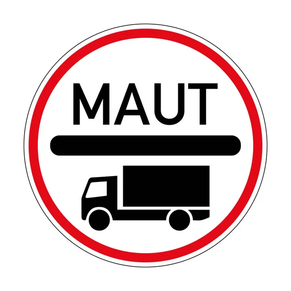 İlgili yasalara uygun olarak otobanda seyahat ücretini ödeme yükümlülüğü. Ödeme otobandan sonra. Almanya 'nın yol işareti. Avrupa. Vektör grafikleri.