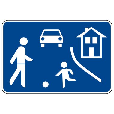 Yaya bölgesi. Almanya 'nın yol işareti. Avrupa. Vektör grafikleri.