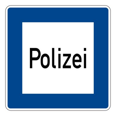 Polis şubesi. Almanya 'nın yol işareti. Avrupa. Vektör grafikleri.