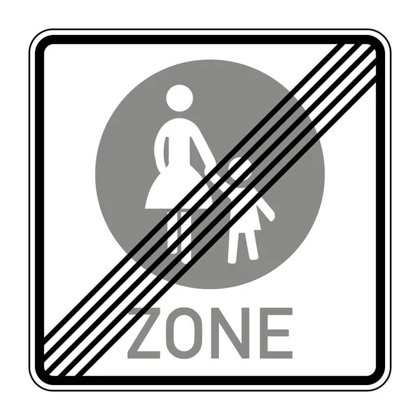 End Pedestrian Zone Road Sign Germany Europe Vector Graphics — Stock vektor
