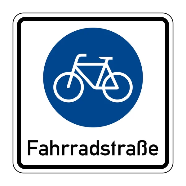 Bisikletler Için Yolun Başlangıcında Almanya Nın Yol Işareti Avrupa Vektör — Stok Vektör