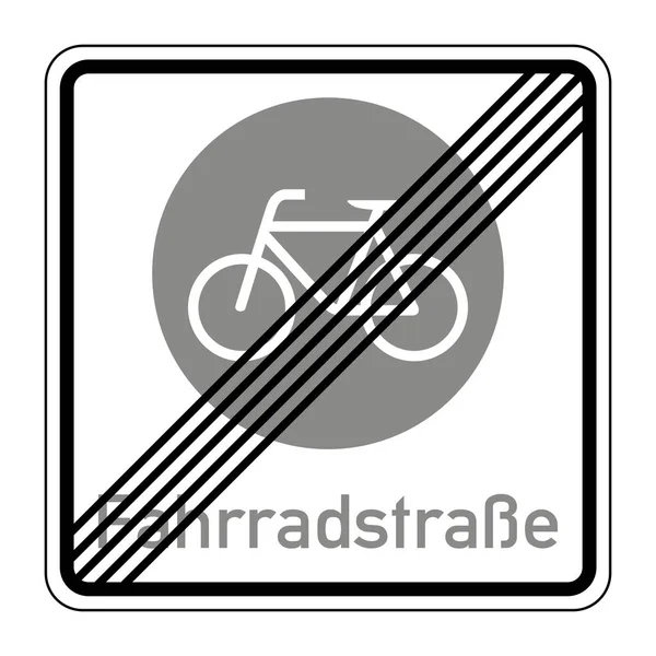 End Road Bicycles Road Sign Germany Europe Vector Graphics — Stock vektor