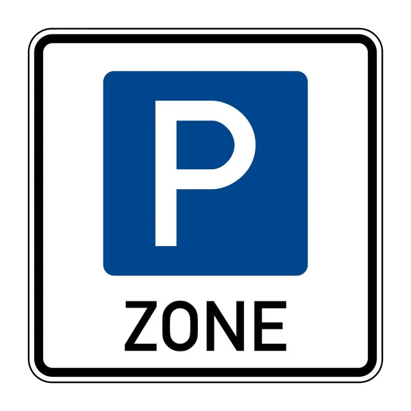 Beginning Parking Zone Parking Zone Road Sign Germany Europe Vector — 스톡 벡터