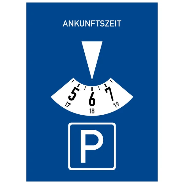 Park diski. Paralı park. Almanya 'nın yol işareti. Avrupa. Vektör grafikleri.