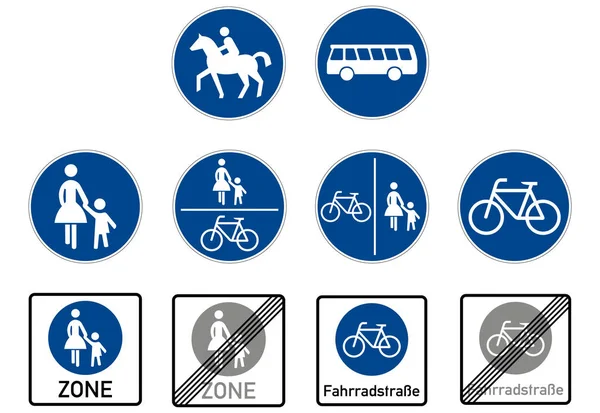 Set Road Signs Special Roads Germany Europe Vector Graphics — Stock Vector