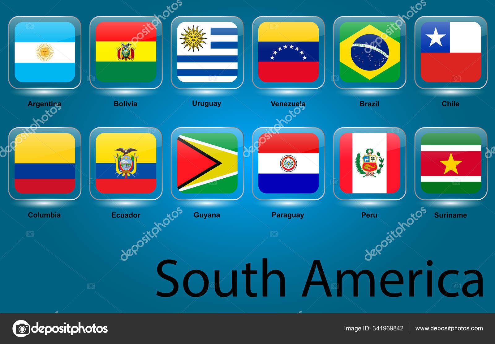 Coleccion Banderas Paises Sudamericanos Argentina Bolivia Brasil Chile Colombia Ecuador Vector Grafico Vectorial C Svetakuchni Mail Ru Imagen 341969842