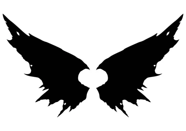 Des Ailes Diable Sur Fond Blanc Les Ailes Oiseau Fantasme — Image vectorielle