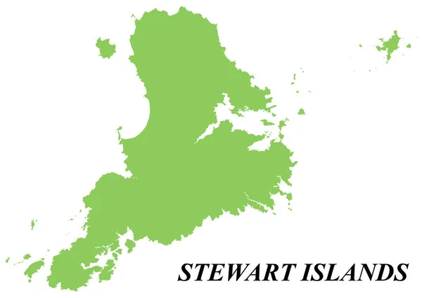 Vectorkaart Van Stewart Eiland Witte Achtergrond — Stockvector