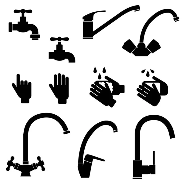 Ellerini musluğun altında lağım suyuyla yıka. Vektör grafikleri. El dezenfektanı. COVID-19 virüsü. Koronavirüsün önlenmesi.