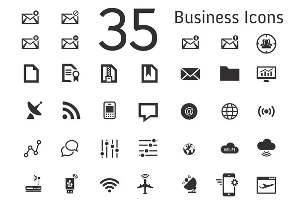 35 Business ikon — Stockový vektor