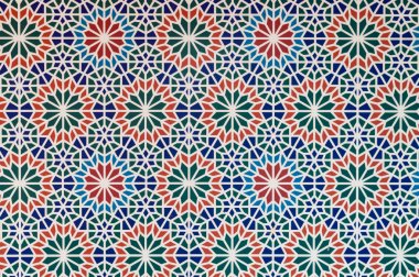 arabic style pattern multi color pieces form white lines clipart