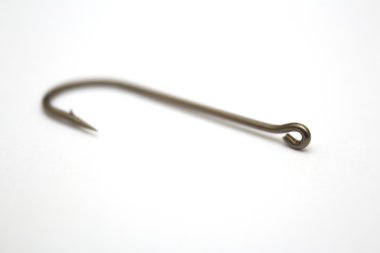 Bir beyaz kağıt arka plan oltaya Balık tutma