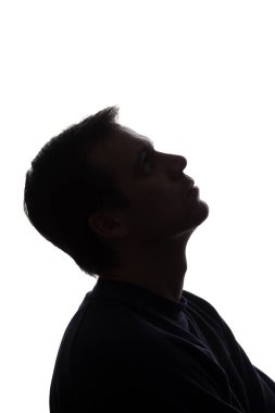 Genç bir adam, yan görünüm portresi