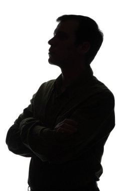 Genç bir adam, yan görünüm portresi