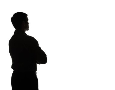 Genç bir adam, arkadan görünüm portresi