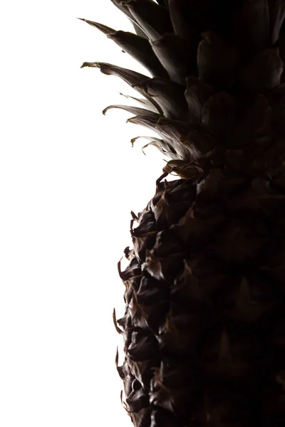 Ananas Białym Tle Pionowa Sylwetka — Zdjęcie stockowe