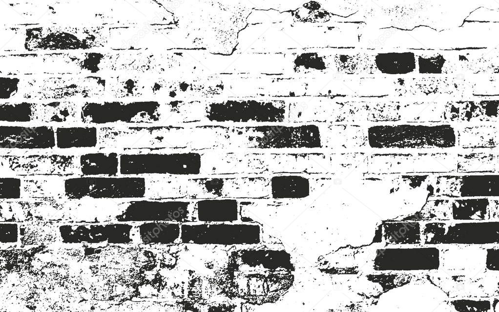 Distressed overlay texture of old brickwork