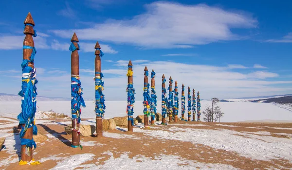 Serge publica sobre Olkhon Island Shaman Rock, Baikal — Foto de Stock