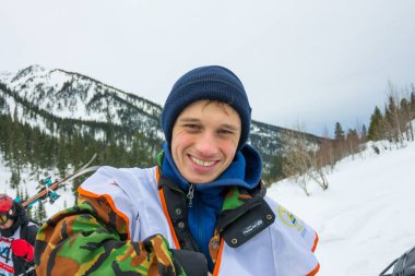 Mamay, Rusya Federasyonu - Aralık 7-11, 2016: Yarışmalar freeride Mamay