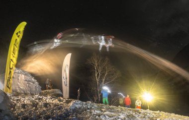 Mamay, Rusya Federasyonu - 10 Aralık 2016: Yarışmalar freeride Mamay F