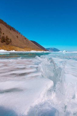 Yetiştiriciler buz buzdağı Deniz Baykal turkuaz su