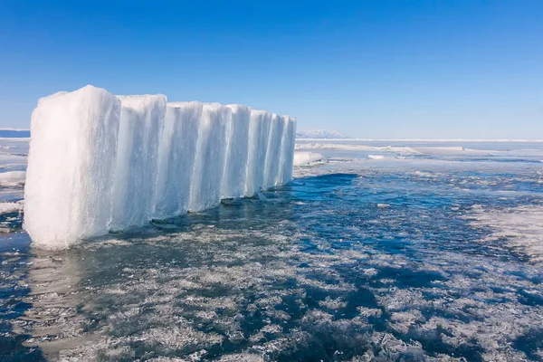 Ice blocks on blue ice, Olkhon island, Lake Baikal