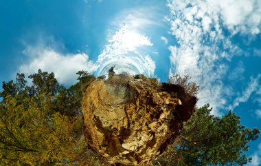 Plaj ve Deniz Baykal buzlu küresel panorama