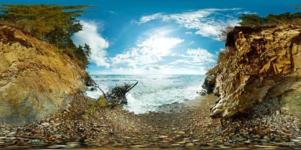 360 180 küresel panoramik plaj ve Deniz Baykal buzlu