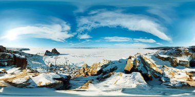 Adanın üzerinde küresel panorama 360 180 derece Cape şaman 