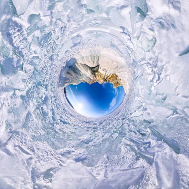 Adanın üzerinde küresel panorama 360 180 derece Cape şaman 